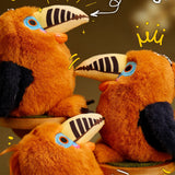 Rufous-necked Hornbill Plush Bag Charm - Interactive Chirping Sound Bird Keychain & Backpack Pendant (10cm)