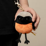 Chubby Daurian Redstart Plush Keychain - Shake-to-Chirp Battery-Free Bird Bag Pendant