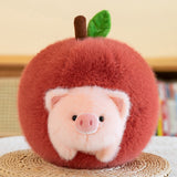 Kawaii Piggy Stuffed Animal Plush Toy with Apple Plush Toy