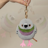 Chubby Rock Dove Plush Keychain | Shake & Chirp Battery-Free Mini Feral Pigeon Charm (11cm)
