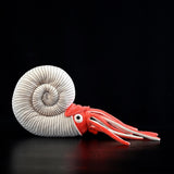 Realistic Ammonite Fossil Plush Toy - Prehistoric Sea Creature Stuffed Animal