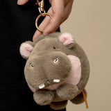 Cute Chubby Hippo Plush Keychain - Soft Round Stuffed Hippopotamus Bag Charm