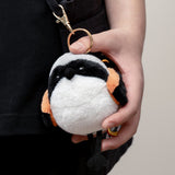Chubby Shrike Plush Bag Charm – Long-Tailed Shrike Bird Keychain