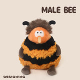 Chubby Male Bee Plush Toy, Funny Drone Plushies