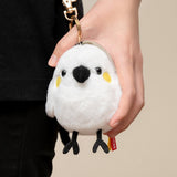 Cute White Cockatoo Plush Keychain – Interactive Chirping Bird Bag Charm