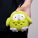 Chonky Kakapo Plush Keychain - Cute Kawaii Green Parrot Backpack Charm & Aesthetic Bag Accessory (10.5cm)