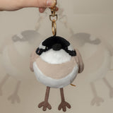 Chubby Light-vented Bulbul Plush Keychain | Cute Round Bird Bag Charm & Fluffy Animal Accessory Gift for Bird Lovers