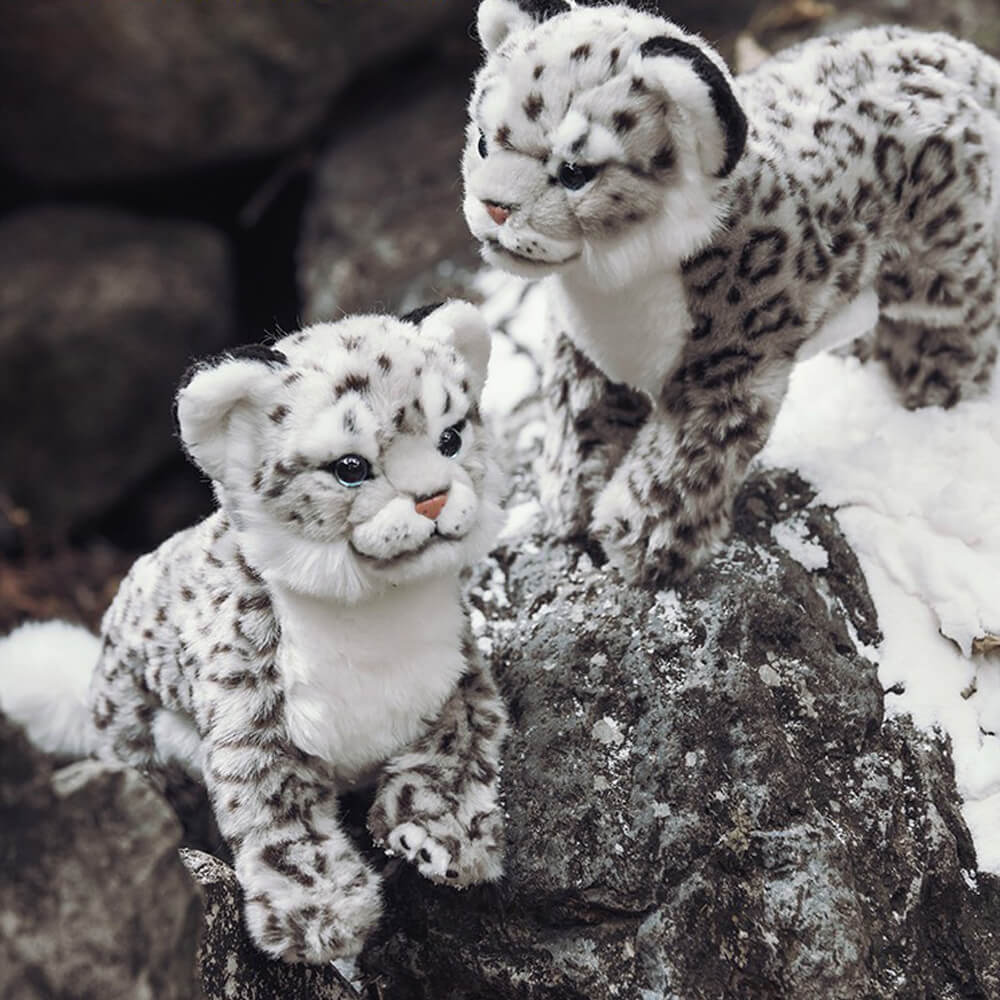 Realistic Snow Leopard Cub Stuffed Plush Toy, Leopard Plushies
