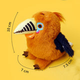 Rufous-necked Hornbill Plush Bag Charm - Interactive Chirping Sound Bird Keychain & Backpack Pendant (10cm)