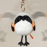 Chubby Shrike Plush Bag Charm – Long-Tailed Shrike Bird Keychain