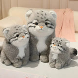 Ultra-Soft Realistic Pallas's Cat Plush Toy | Fluffy Wild Cat Stuffed Animal Plushie for Cat Lovers & Home Decor