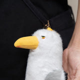 Grumpy Seagull Plush Keychain Pendant, Cute Siberian Gull Bag Charm & Backpack Accessory, Funny Stuffed Animal Gift for Friends