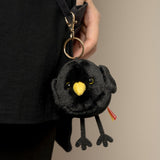 Mini Chinese Blackbird Stuffed Plush Keychain, Bag Charm with Sound