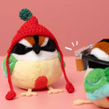 Adorably Grumpy Fairy Pitta Plushie Bag Charm - Chubby Little Rainbow Bird Keychain & Backpack Buddy