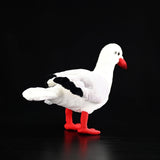 Realistic Black-Headed Gull Plush Toy, 6.3" Lifelike Seagull Stuffed Animal Bird