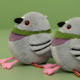 Chubby Rock Dove Plush Keychain | Shake & Chirp Battery-Free Mini Feral Pigeon Charm (11cm)