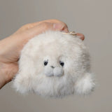Fluffy Baby Seal Plush Keychain - Cute Animal Bag Charm & Backpack Accessory