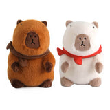 Cute Capybara Wearing Scarf Stuffed Plush Toy, Lazy Animal Plushies