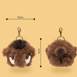 Fluffy Woolly Mammoth Plush Keychain – Cute Prehistoric Animal Bag Charm & Backpack Accessory