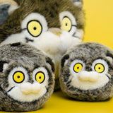 Cute Pallas's Cat Plush Keychain - Round Fluffy Manul Plushie Bag Charm