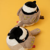 Chubby Light-vented Bulbul Plush Keychain | Cute Round Bird Bag Charm & Fluffy Animal Accessory Gift for Bird Lovers