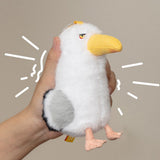 Grumpy Seagull Plush Keychain Pendant, Cute Siberian Gull Bag Charm & Backpack Accessory, Funny Stuffed Animal Gift for Friends