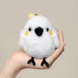 Cute White Cockatoo Plush Keychain – Interactive Chirping Bird Bag Charm