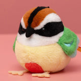 Adorably Grumpy Fairy Pitta Plushie Bag Charm - Chubby Little Rainbow Bird Keychain & Backpack Buddy