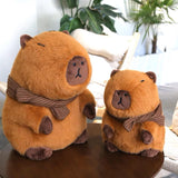 Cute Capybara Wearing Scarf Stuffed Plush Toy, Lazy Animal Plushies