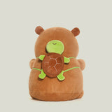 Kawaii Capybara Stuffed Aniamls Toy, with Turtle Backpack Plushies