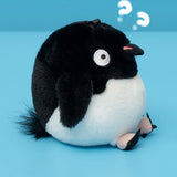 Chubby Adélie Penguin Plush Keychain - Derpy Round Bird Bag Charm (4.3")
