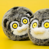 Cute Pallas's Cat Plush Keychain - Round Fluffy Manul Plushie Bag Charm