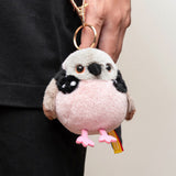 Cute Spotted Dove Plushie Bag Charm - Shake to Sound Interactive Bird Stuffed Toy & Keychain