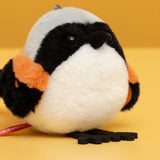 Chubby Shrike Plush Bag Charm – Long-Tailed Shrike Bird Keychain