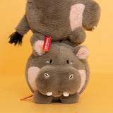 Cute Chubby Hippo Plush Keychain - Soft Round Stuffed Hippopotamus Bag Charm