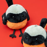 Chubby Daurian Redstart Plush Keychain - Shake-to-Chirp Battery-Free Bird Bag Pendant