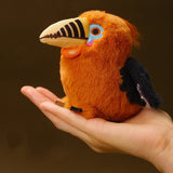 Rufous-necked Hornbill Plush Bag Charm - Interactive Chirping Sound Bird Keychain & Backpack Pendant (10cm)