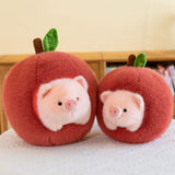 Kawaii Piggy Stuffed Animal Plush Toy with Apple Plush Toy