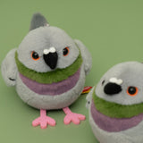 Chubby Rock Dove Plush Keychain | Shake & Chirp Battery-Free Mini Feral Pigeon Charm (11cm)