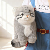 Ultra-Soft Realistic Pallas's Cat Plush Toy | Fluffy Wild Cat Stuffed Animal Plushie for Cat Lovers & Home Decor