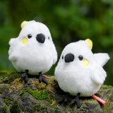 Cute White Cockatoo Plush Keychain – Interactive Chirping Bird Bag Charm