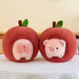 Kawaii Piggy Stuffed Animal Plush Toy with Apple Plush Toy