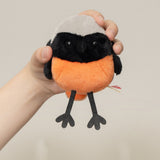 Chubby Daurian Redstart Plush Keychain - Shake-to-Chirp Battery-Free Bird Bag Pendant