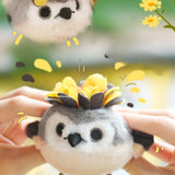Mini Goldcrest Bird Stuffed Plush Keychain, Bag Charm with Sound