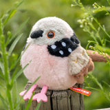 Cute Spotted Dove Plushie Bag Charm - Shake to Sound Interactive Bird Stuffed Toy & Keychain