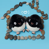 Chubby Adélie Penguin Plush Keychain - Derpy Round Bird Bag Charm (4.3")