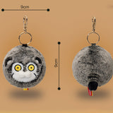 Cute Pallas's Cat Plush Keychain - Round Fluffy Manul Plushie Bag Charm