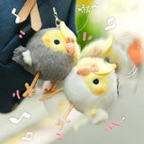 Cute Cockatiel Stuffed Animal Bag Charm with Sound Parts and Magnet