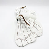 White Silk Moth Plush Toy - Cute Realistic Stuffed Insect Mothie, Soft Fluffy Animal Doll for Moth Lover & Home Decor