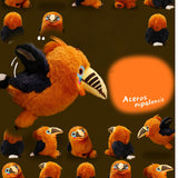 Rufous-necked Hornbill Plush Bag Charm - Interactive Chirping Sound Bird Keychain & Backpack Pendant (10cm)